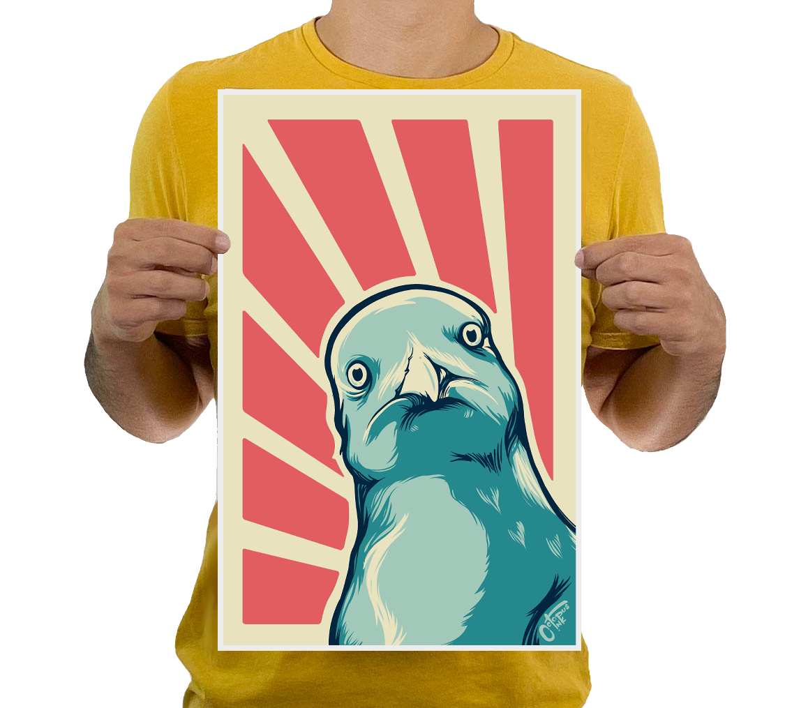 N.Y.C Pigeon 11x17 Modern Art Print