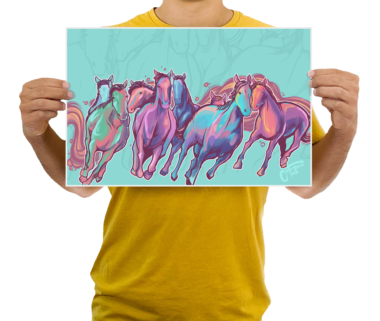 Sorbet Horses 11x17 Modern Art Print