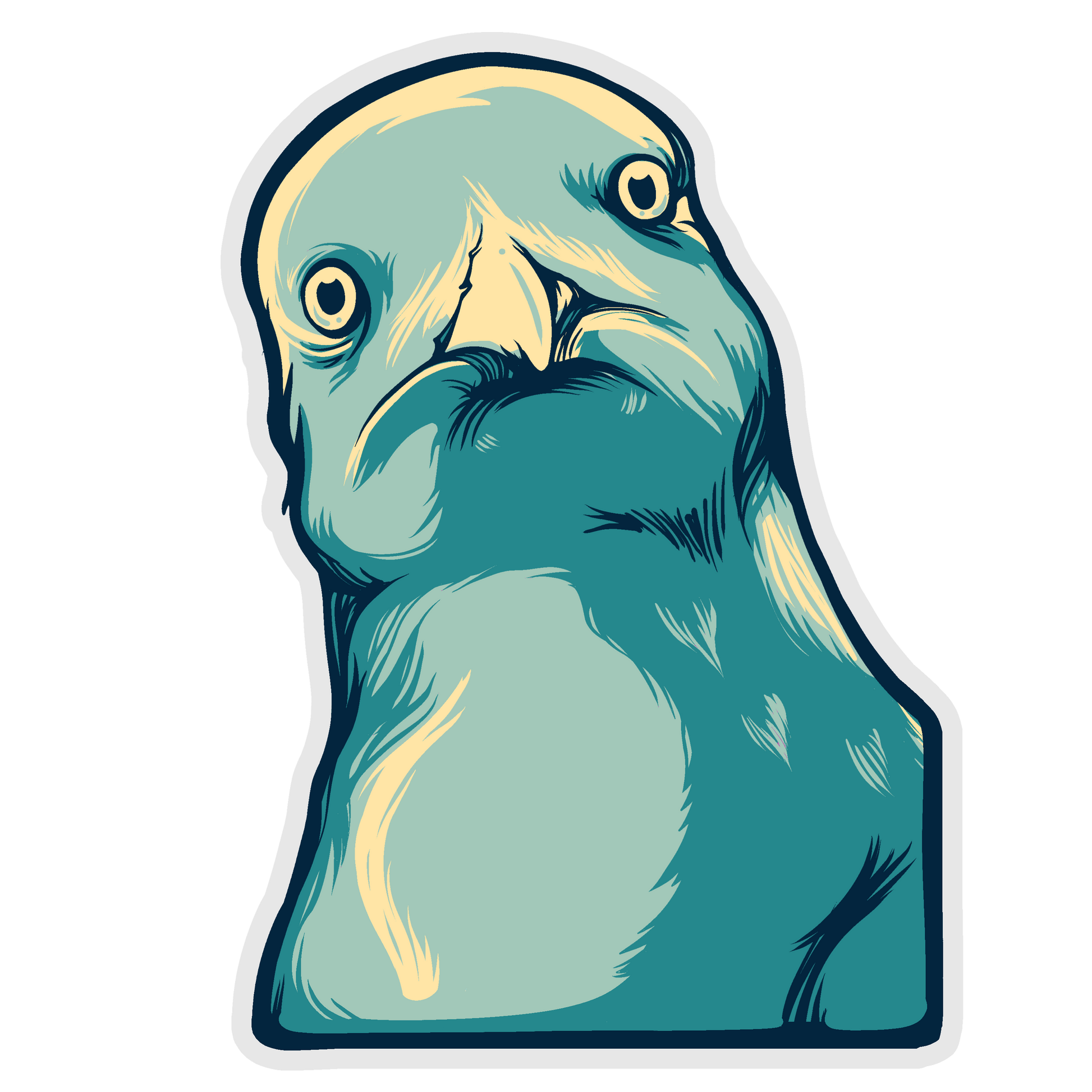 N.Y.C Pigeon 2x3 Die Cut Vinyl Sticker